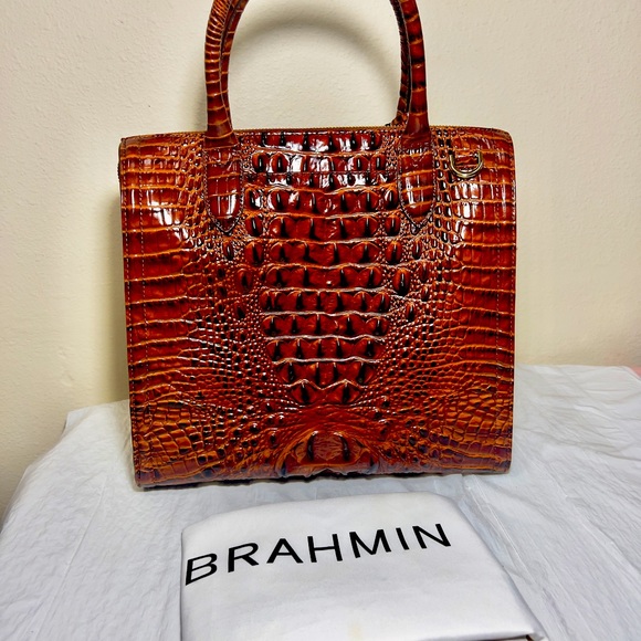 BRAHMIN CAROLINE BROWN SATCHEL like new - Picture 3 of 9